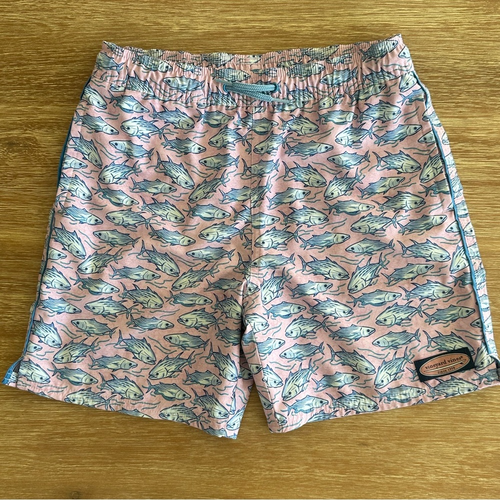 Vineyard Vines Boys’ Fish Print Swim Trunks Shorts